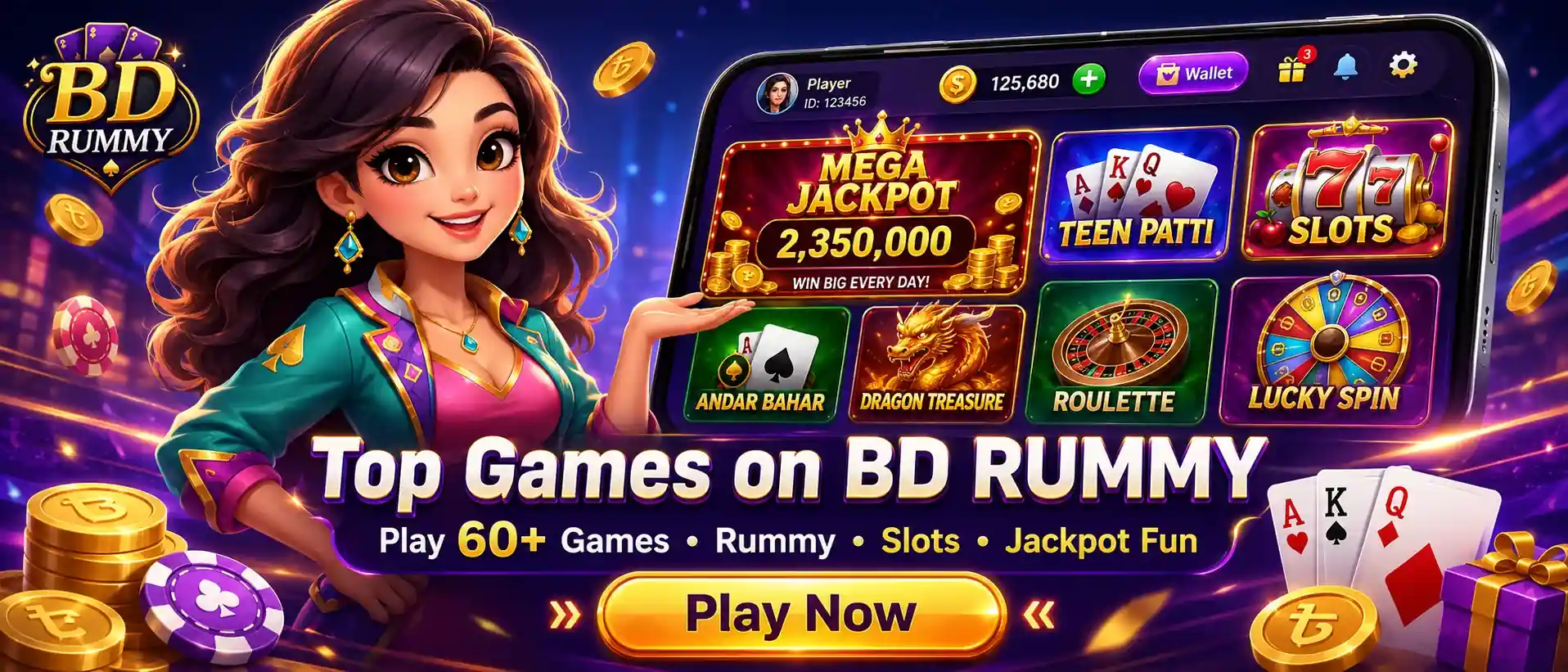 Online casino mobile games on BD Rummy in Bangladesh including slots and card games